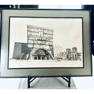 MCM Saint John's Abbey Church Ink drawing 1974-Marcel Breuer Architect